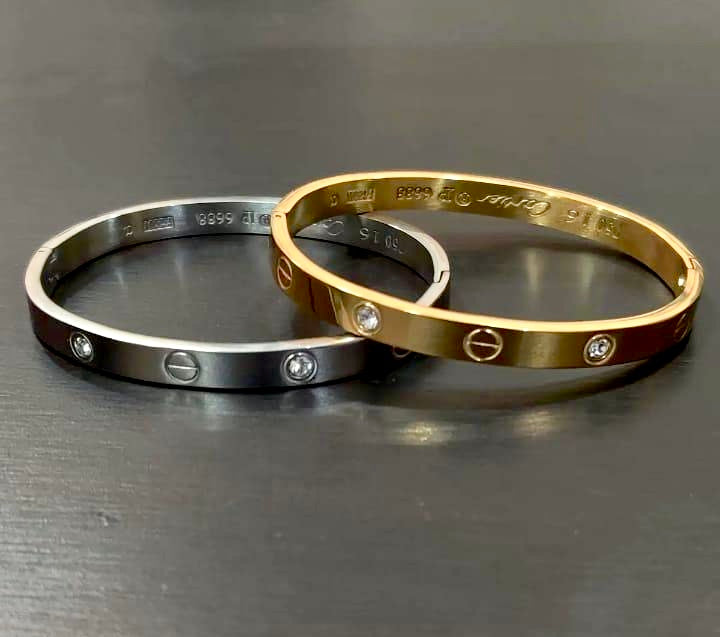 2 pcs Cartier stainless steel bangles