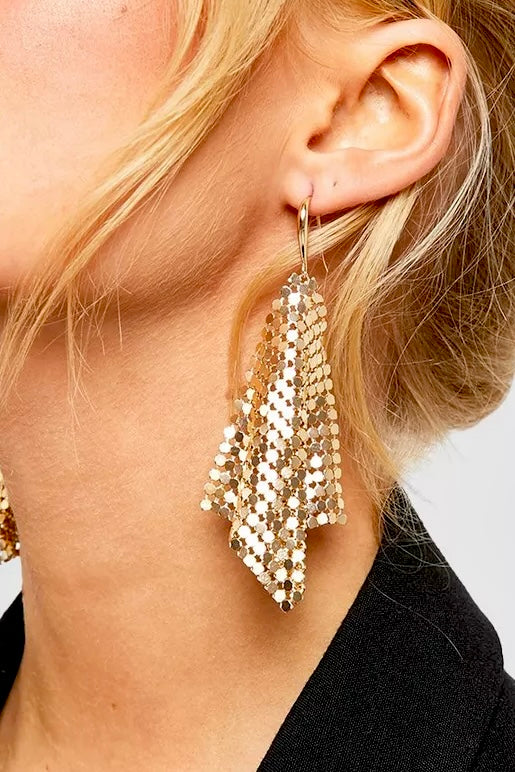 Gold Mesh Earrings