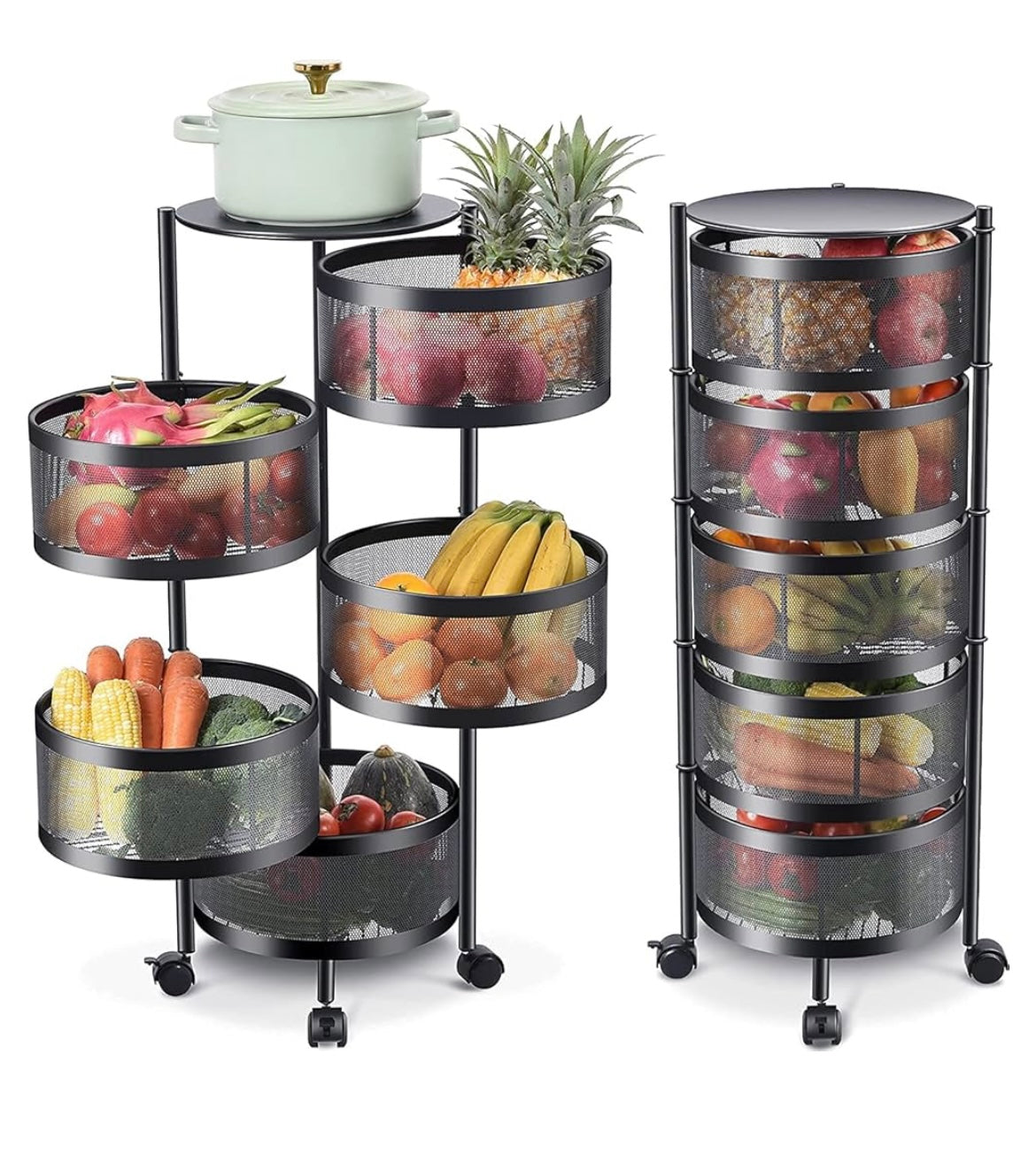 5 Tier rotatable kitchen storage rack