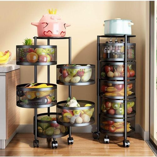 5 Tier rotatable kitchen storage rack